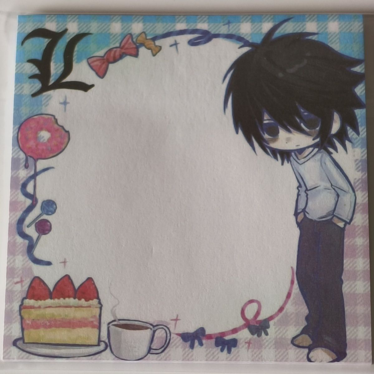 Printer Paper - デスノート L アニメメモパッドかわいい漫画メモ帳ポータブル手書きメモ紙ファン文具ギフト