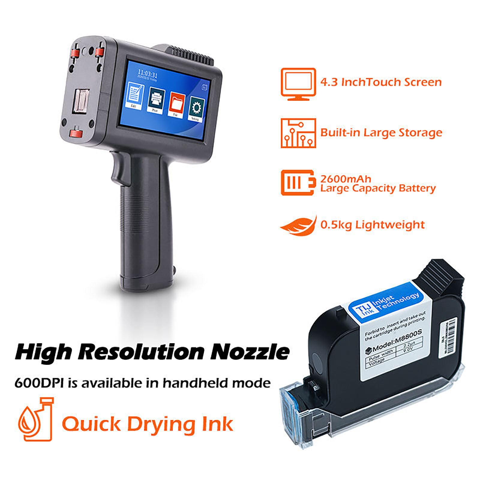 ZM-C13 12.7mm ポータブル小型インクジェットプリ - Barcode Printer のレビューと価格