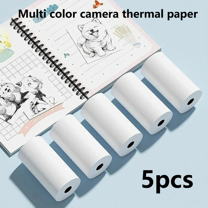 5 ロール熱粘着ステッカー写真用紙プリンター用品カラーと白黒 - Photo Printer のレビューと価格