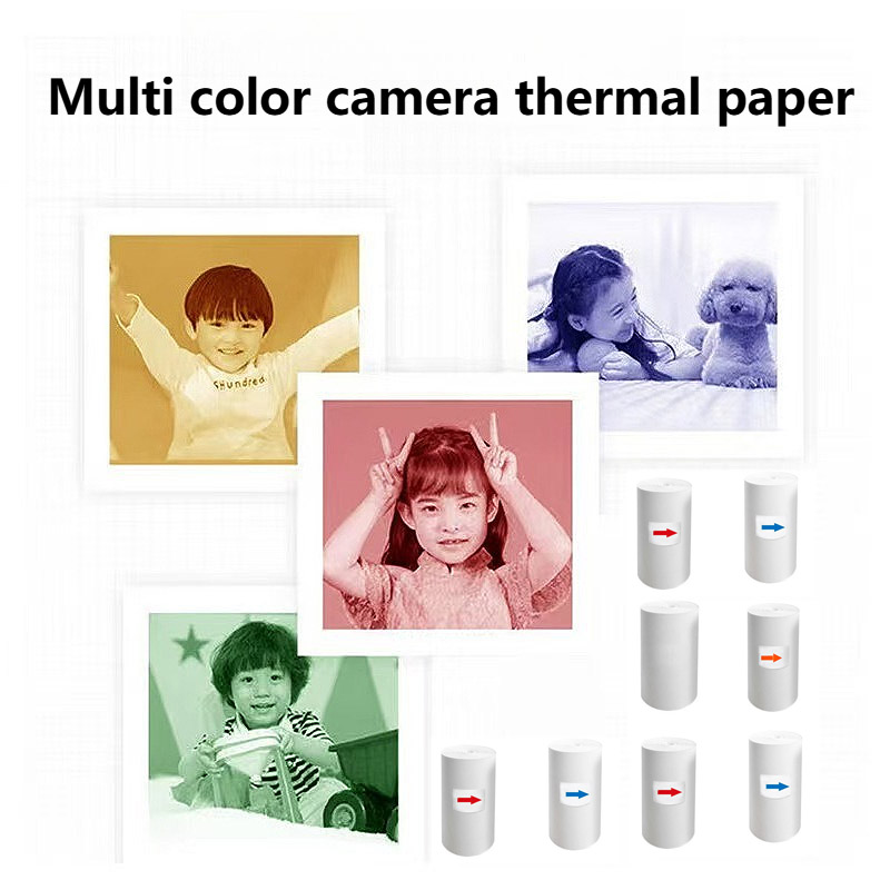 5 ロール熱粘着ステッカー写真用紙プリンター用品カラーと白黒 - Photo Printer のレビューと価格