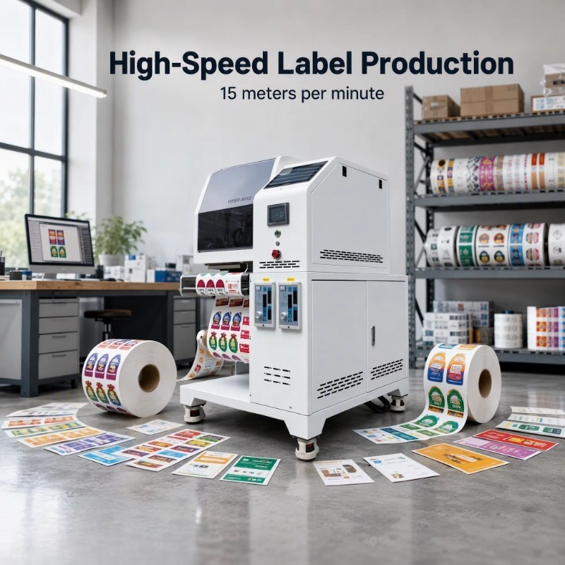 ロール状の素材を連続印刷するインクジェットプリンター。高速、 - Label Printer のレビューと価格
